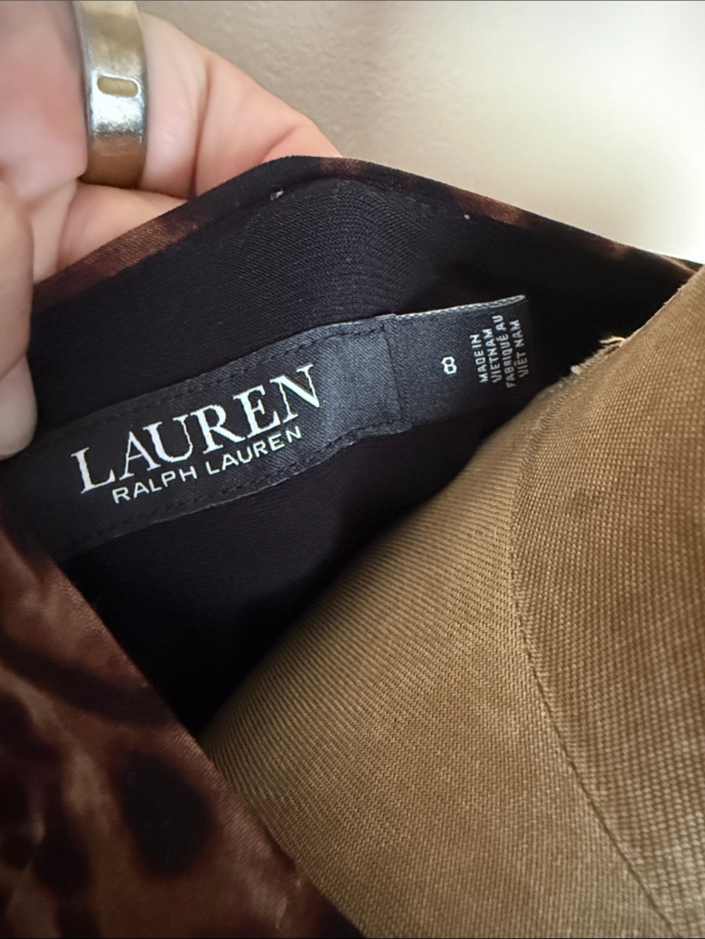 Lauren Ralph Lauren Leopard Print Wrap Midi Dress Size 8 - Picture 4 of 4